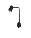 SAL NEGRO * APLIQUE LED GU10 CON INTERRUPTOR NEGRO